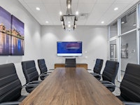 Large UHD Display and Conference Table